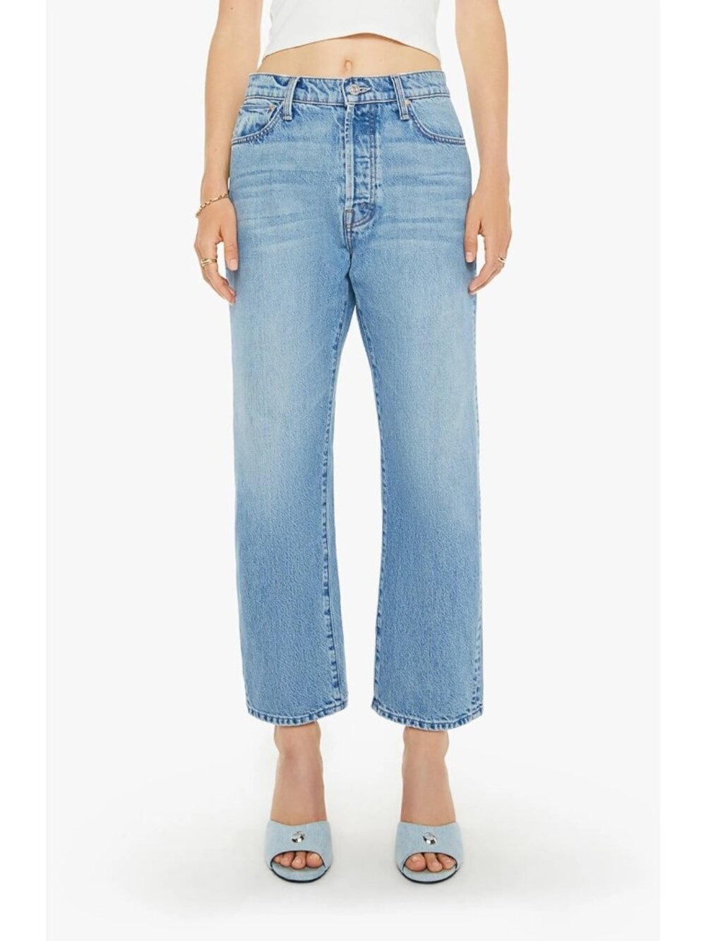 MOTHER The Ditcher Crop Straight Leg Women's High Rise Jeans Size 28 / US 6